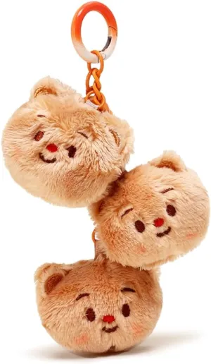 Brown Bear Heart Plush Keychain - Kawaii Cream Bear for Women, Creative and Fun
