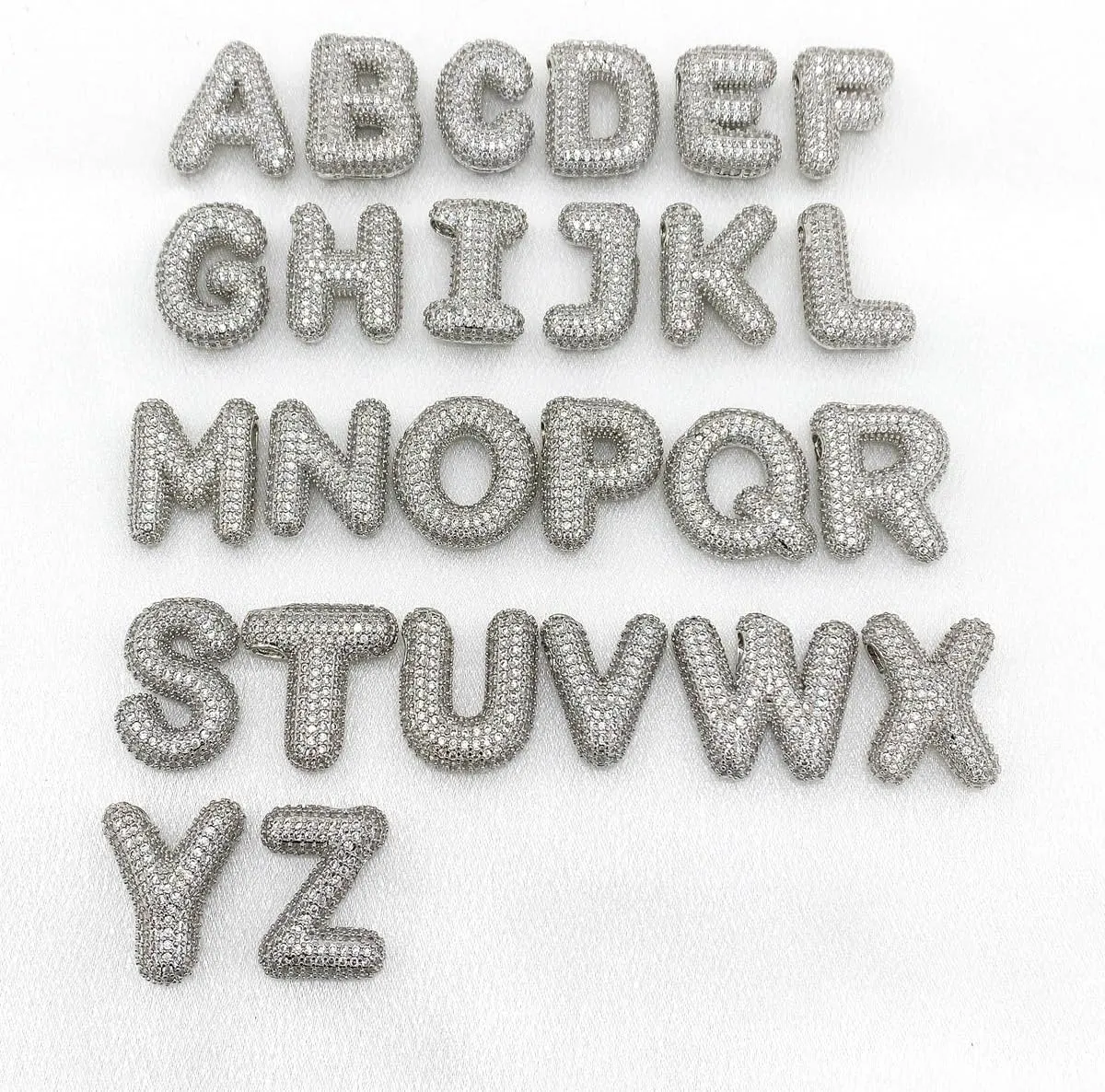 Bubble Letter Necklace Gold for WomenCharm Balloon Initial Letter Pendant Zirconia Inlaid Necklaces Fashion Gifts Jewelry