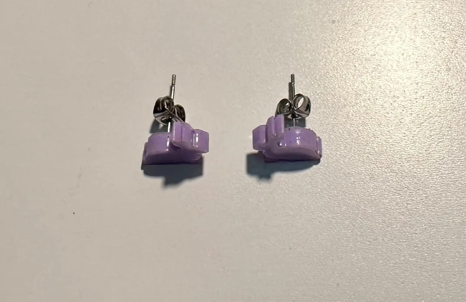 Bunny Stud Earrings/Rabbit Earrings/Acrylic Studs/Easter Earrings for Kids or Adults (lavender)