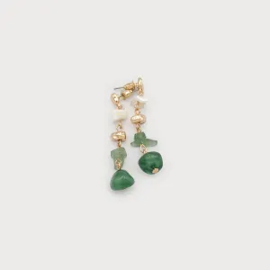 Caracol Delicate Semi-Precious Stones and Metal Pendant Earrings- 2696