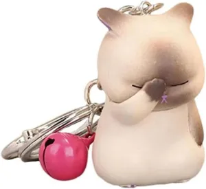 Cartoon Cat Keychain Cute Cat Key Rings Animal Key Chains Shy Cat Keychain Wallet Key Chain for Kids Cat Keyholders Bag Ornaments Keychain Accessories Gift