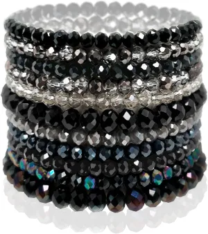 CATCHY & CRAFTY Bracelet Crystal Stretch Stackable Layering Colorful Statement Bracelets Women Glass Beaded Boho Friendship Handmade Bridal Gift