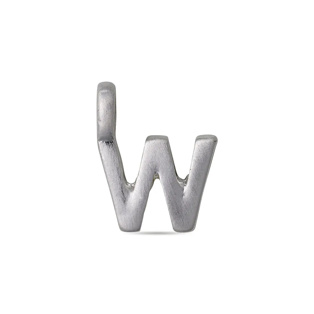 CHARM W pendant, silver-plated