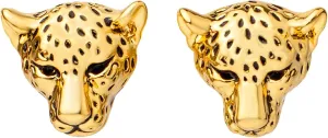 Cheetah Stud Earrings, Vintage Style Unique Animal Jewelry for Women, 22k Gold Plated, Hypoallergenic & Non-Tarnish, Cute, Fun, and Dainty Leopard, Jaguar, Cat Earrings