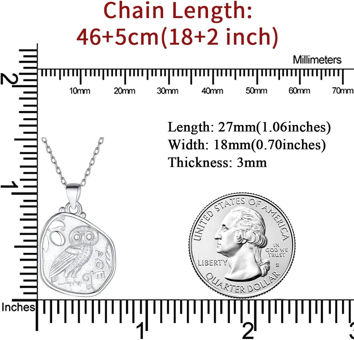ChicSilver Coin Necklace Sterling Silver Vintage Round Circle Disc Dainty Coin Pendant Necklaces for Women (with Gift Box)