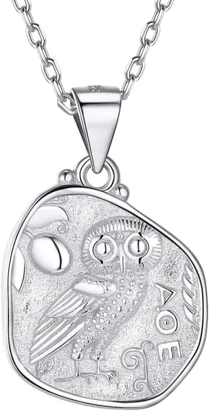 ChicSilver Coin Necklace Sterling Silver Vintage Round Circle Disc Dainty Coin Pendant Necklaces for Women (with Gift Box)