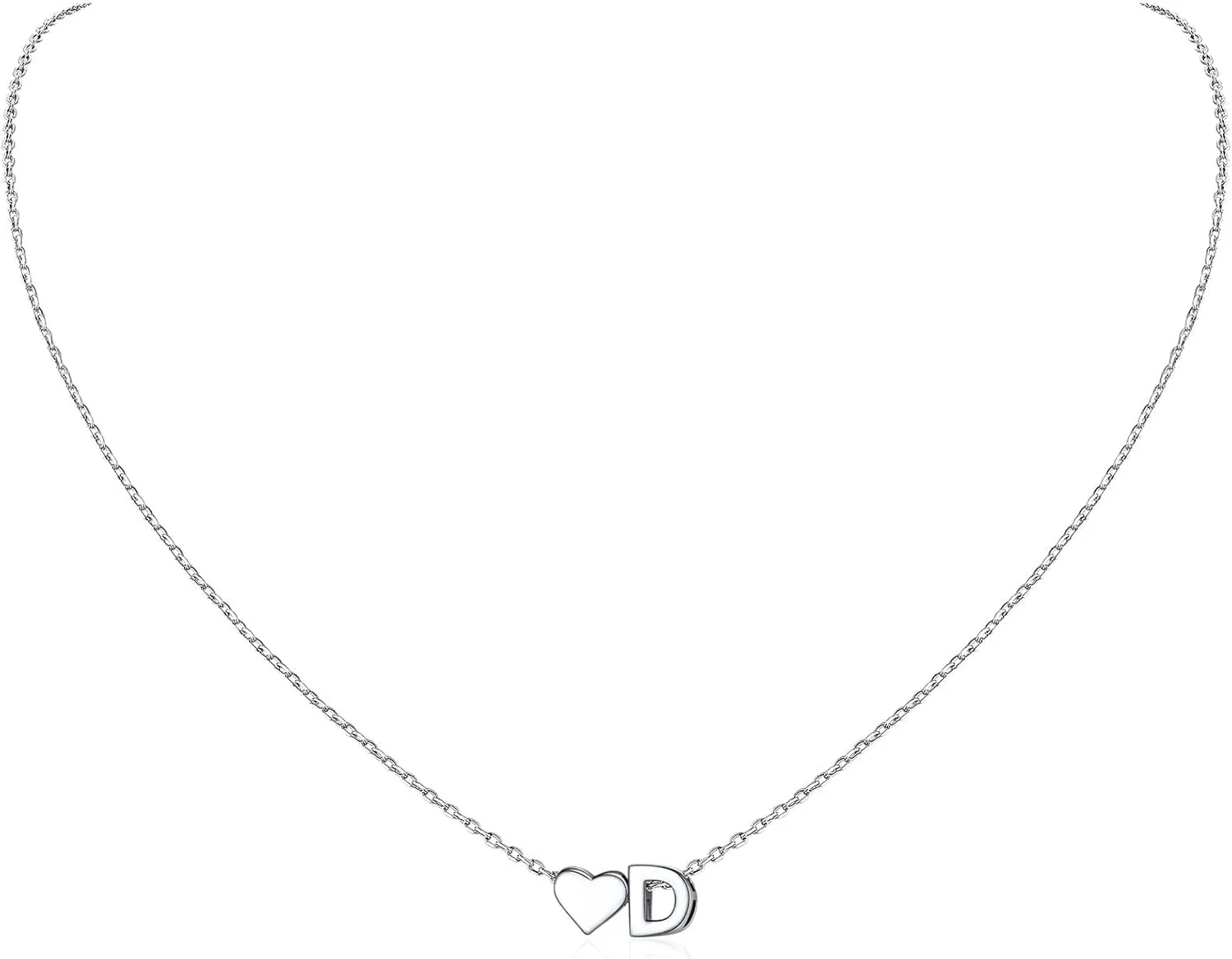ChicSilver Initial Necklaces for Women Personalized Letter Necklace Dainty alphabet Heart Necklace for Women (with Gift Box)