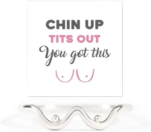 Chin Up Tits Out Boobie Ring for Women, Silver Funny Tits Boobie Rings Playful Personalized Tit Body Jewelry Confidence Power Celebrating Breastfeeding Feminist Gift