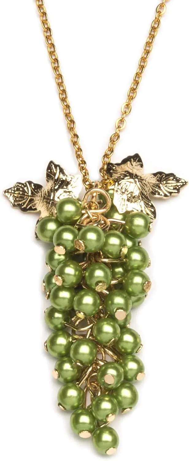 Chris's Stuff Grape Shape Necklace Pendant for Women, Teen and Girls (Length: 18 Inches) - [ Jewelry Gift Box Included ]