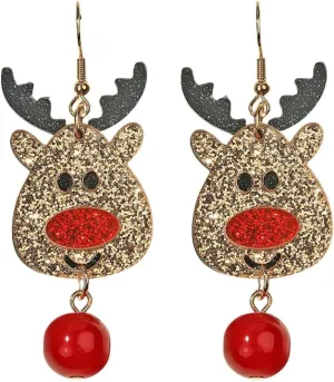 Christmas Theme Earrings Acrylic Cute Santa Claus Gingerbread Reindeer Christmas Stockings Earrings Christmas Jewelry Gift