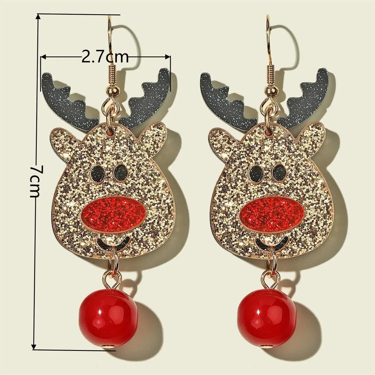 Christmas Theme Earrings Acrylic Cute Santa Claus Gingerbread Reindeer Christmas Stockings Earrings Christmas Jewelry Gift