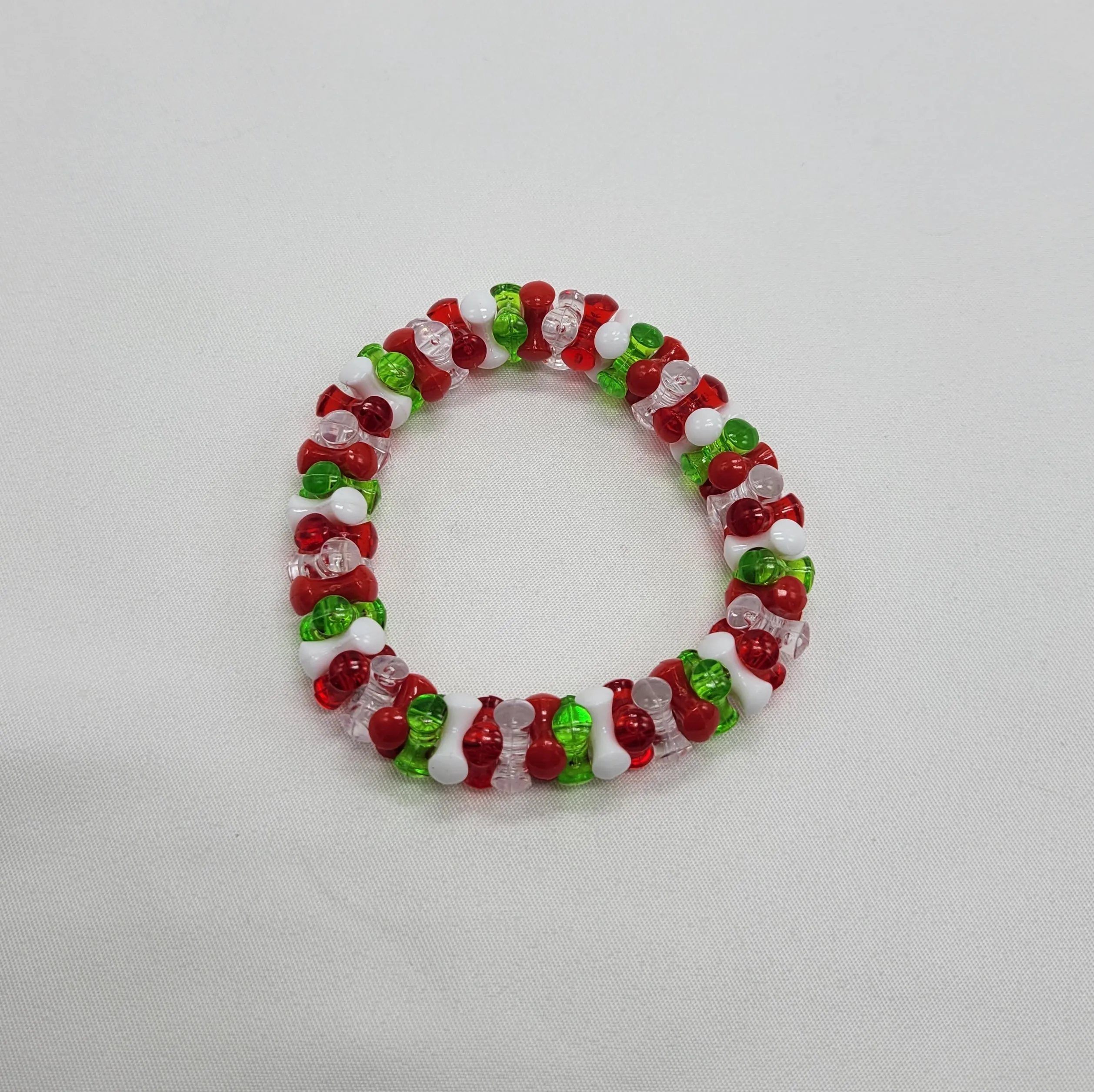 Christmas Tri Bead Kandi Bracelet