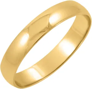 Classic 4mm Solid 10K White or Yellow Gold Traditional Classic Plain High Polished Wedding Band for Men or Women (Available Sizes 7-14)