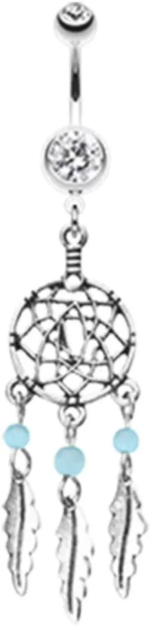 Classic Beaded Dream Catcher Belly Button Ring