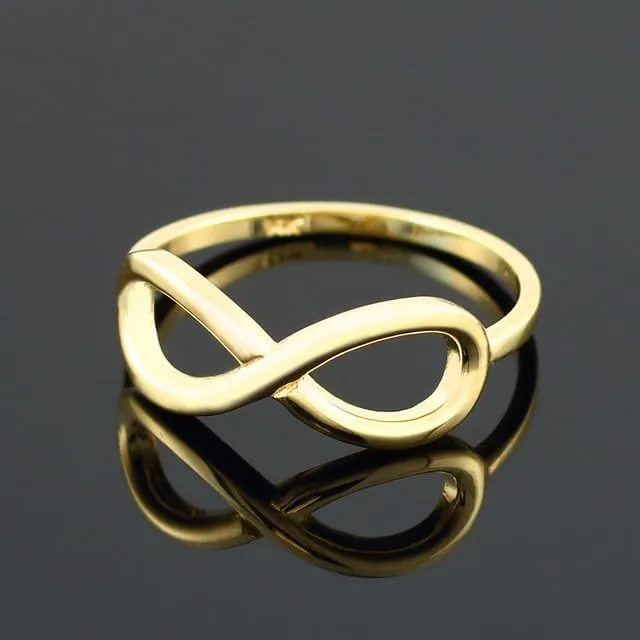 Classic Infinity Fine Ring Real Solid 10K Gold