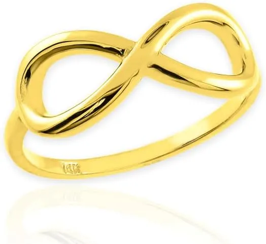 Classic Infinity Fine Ring Real Solid 10K Gold