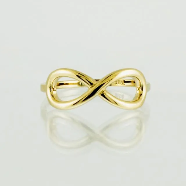 Classic Infinity Fine Ring Real Solid 10K Gold