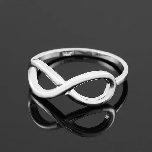 Classic Infinity Fine Ring Real Solid 14K Gold