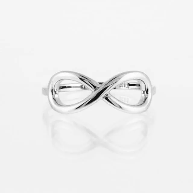 Classic Infinity Fine Ring Real Solid 14K Gold