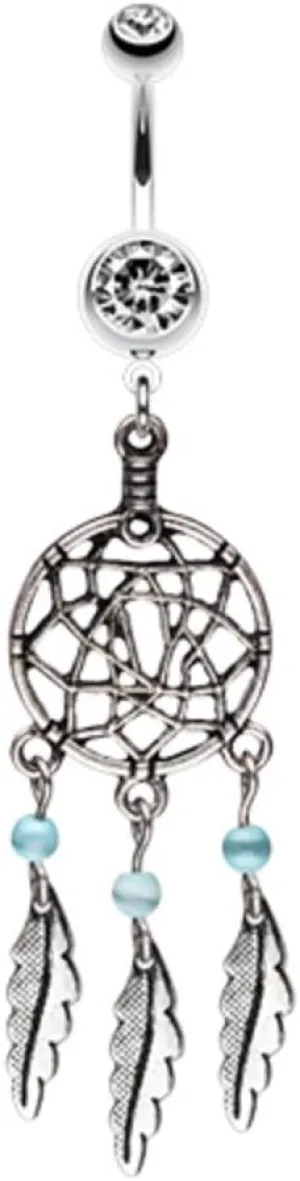 Classic Pewter Dream Catcher WildKlass Belly Button Ring