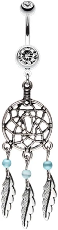 Classic Pewter Dream Catcher WildKlass Belly Button Ring