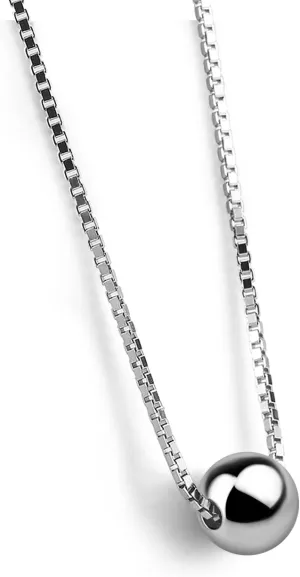 Classic Sterling Silver Ball Necklace For Women Fashion Bead Pendant Choker Solid 925 Silver Chain 16 " 2 "Adjustable Fine Jewelry Gift