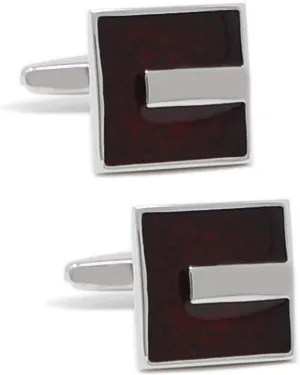 Classic Translucent Burgundy Epoxy Cufflinks In Box