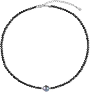 COAI 925 Sterling Silver Faceted Spinel Crystal Necklace, Beaded Choker Necklace for Women