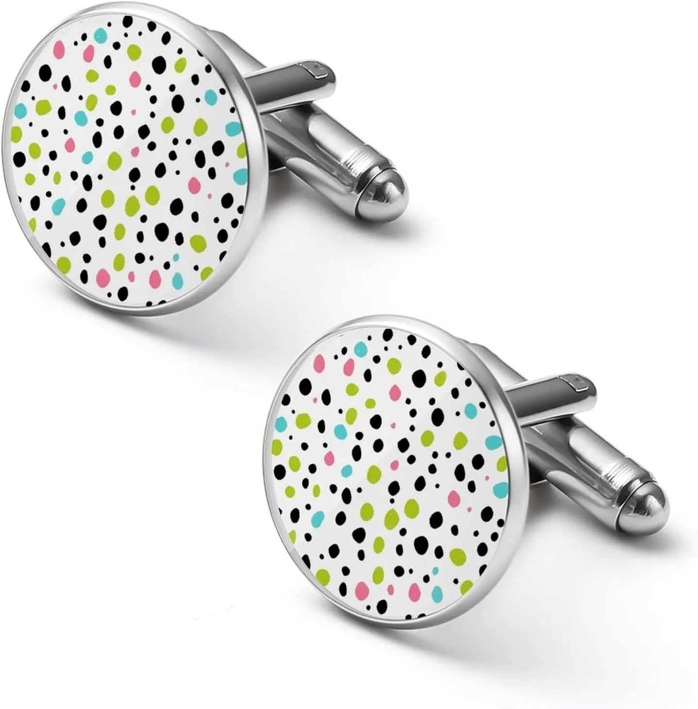 Colorful Animal Dots Pattern Fashion Cufflinks For Men Alloy Tuxedo Shirt Cuff Links For Business Wedding Party 1.7cm