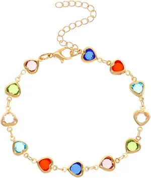Colorful Cute Bracelet, Adjustable Chain Delicate Bracelet, Cute Bracelet For Women, Cute Candy Love Heart Shape Bracelet, Friendship Bracelet String, Fashion Trendy Jewelry