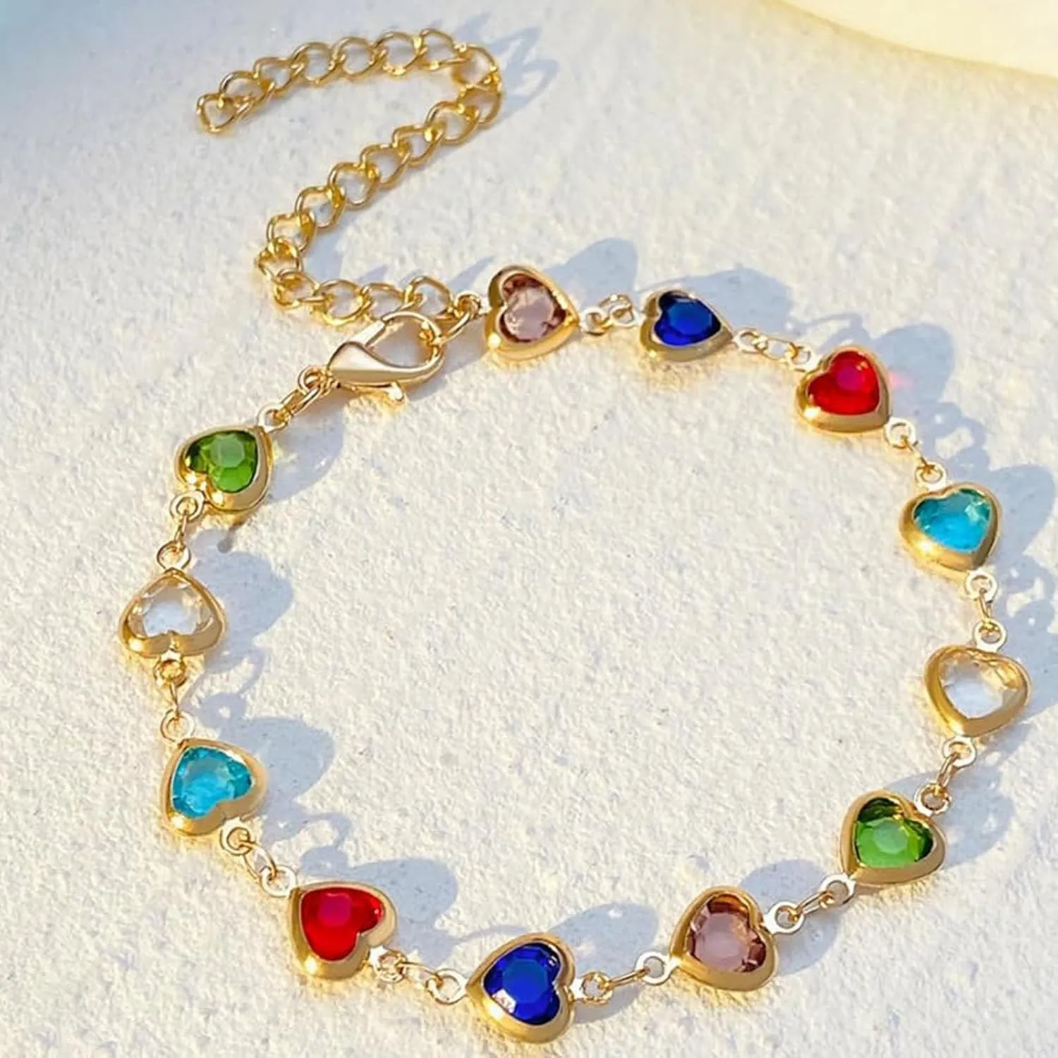 Colorful Cute Bracelet, Adjustable Chain Delicate Bracelet, Cute Bracelet For Women, Cute Candy Love Heart Shape Bracelet, Friendship Bracelet String, Fashion Trendy Jewelry