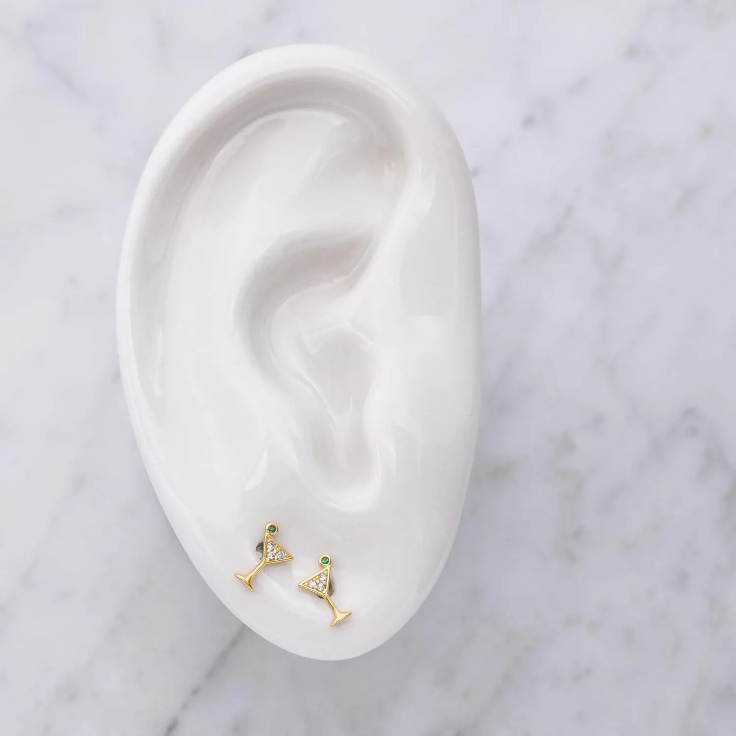 Columbus 14K Gold Plated Celebration Stud Earrings - Small Cute Stack Layer Post Studs - Fun Earrings for Women for Her