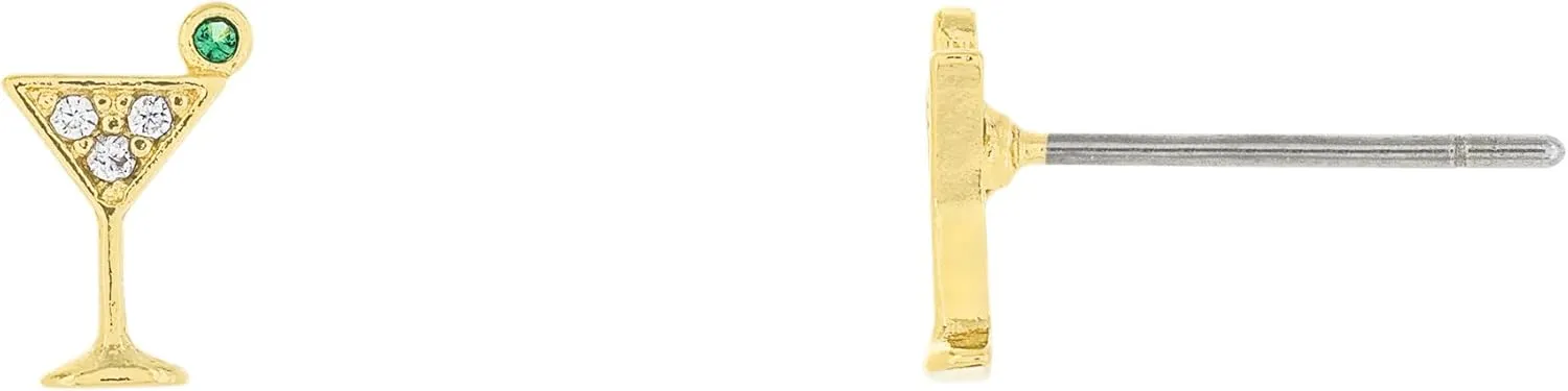 Columbus 14K Gold Plated Celebration Stud Earrings - Small Cute Stack Layer Post Studs - Fun Earrings for Women for Her