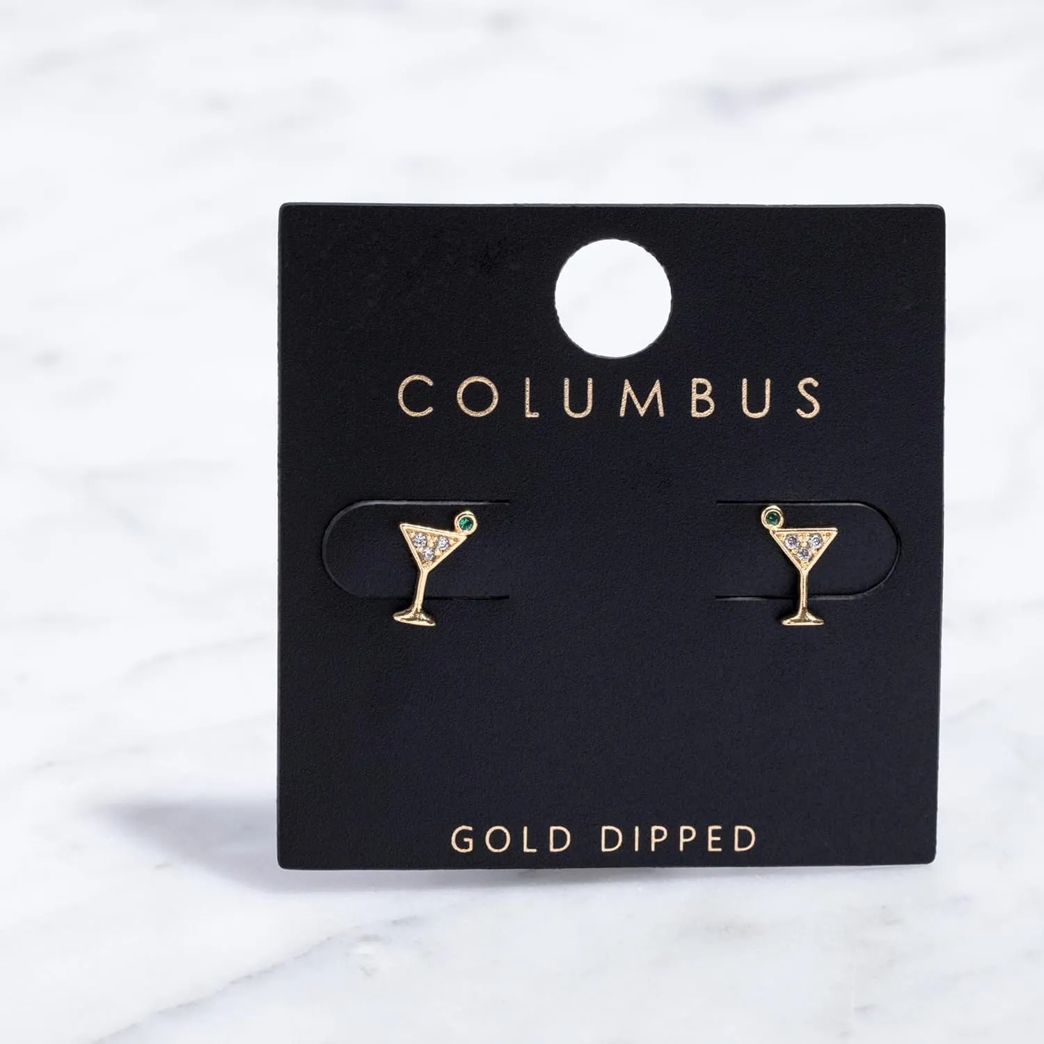 Columbus 14K Gold Plated Celebration Stud Earrings - Small Cute Stack Layer Post Studs - Fun Earrings for Women for Her