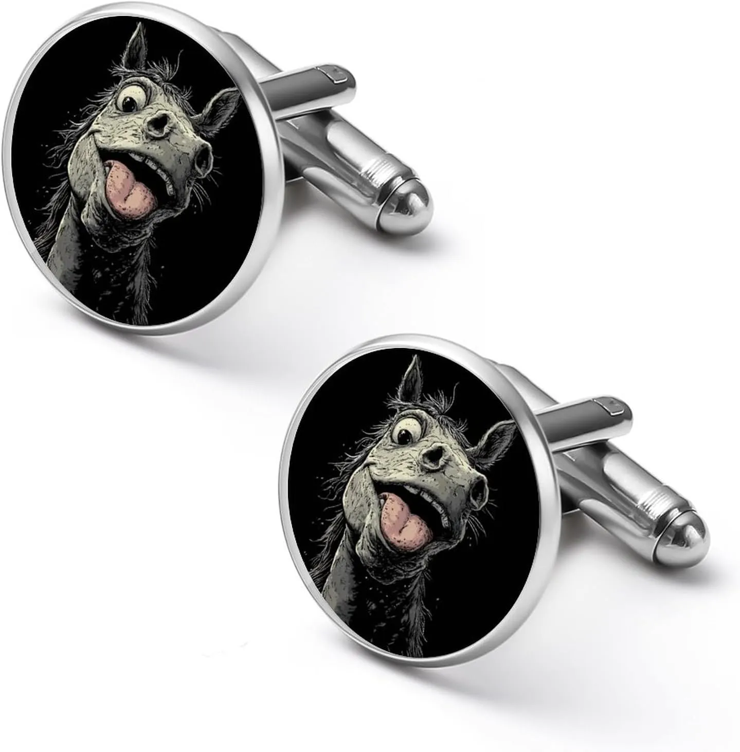 Crazy Horse Fashion Cufflinks For Men Alloy Tuxedo Shirt Cuff Links For Business Wedding Party 1.7cm