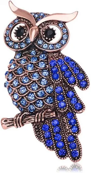 Created Rhinestone Crystal Brooch, Elegant Owl Fashion Pin Gift