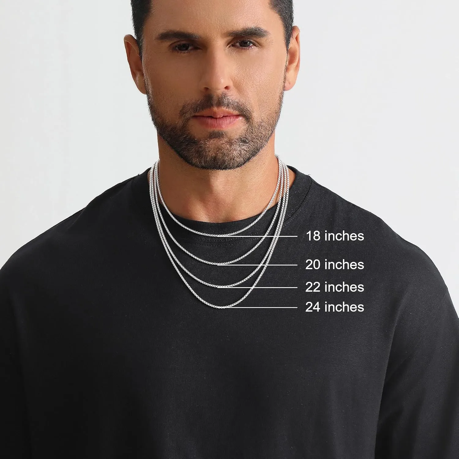 Cross Necklace for Men, Silver Gold Stainless Steel Mens Cross Chain, Cubic Zirconia Cross Pendant Necklaces Jewelry Gift Box Chain