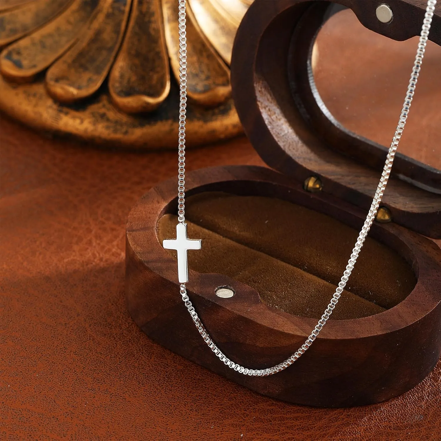 Cross Necklace for Women Dainty 14K Gold Plated/Sterling Silver Cross Pendant Simple Cute Necklaces for Women Trendy Gold Jewelry