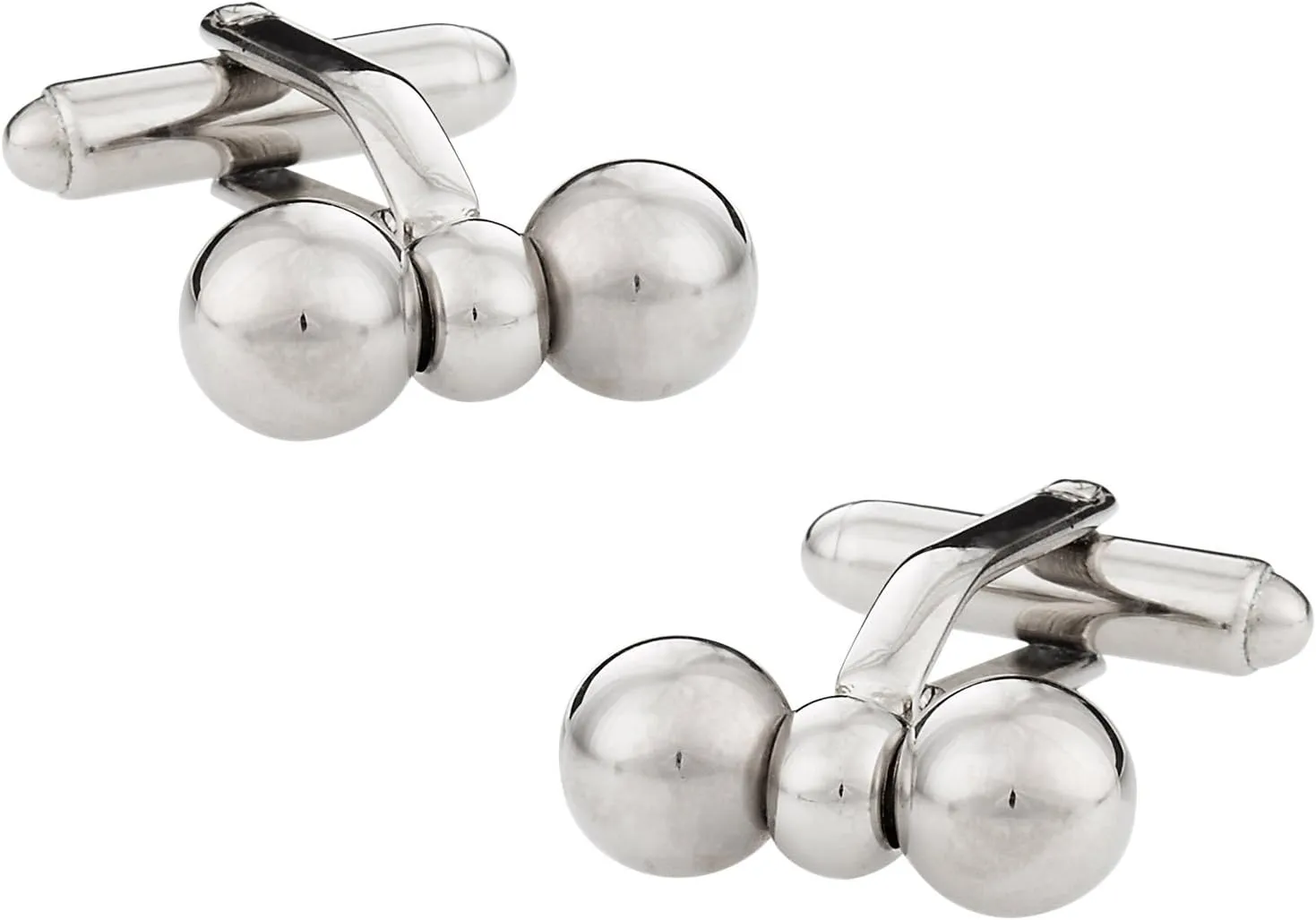 Cuff-Daddy Classic Silver Tone Barbell Cufflinks