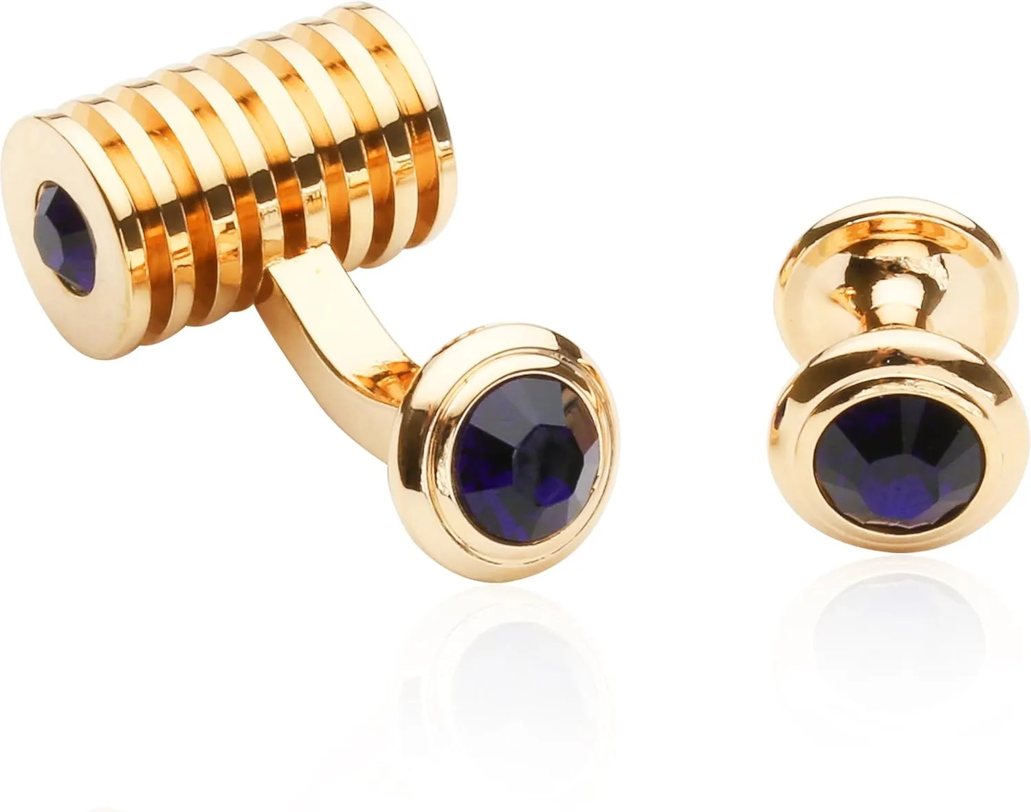 Cuff-Daddy Mens Crystals Cufflinks and Studs with Jewelry Presentation Box Storage Travel Special Occasions Cufflinks for Wedding Mens Cuff Link Dress Shirt Business Gift Jewelry Box