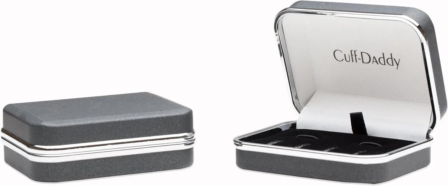 Cuff-Daddy Mens Crystals Cufflinks and Studs with Jewelry Presentation Box Storage Travel Special Occasions Cufflinks for Wedding Mens Cuff Link Dress Shirt Business Gift Jewelry Box