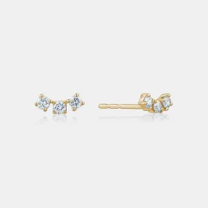 Curved Diamond Trio Studs