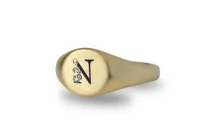 Custom Initials Signet Ring - Name Engraving Couples Cute Gift For Her Ring