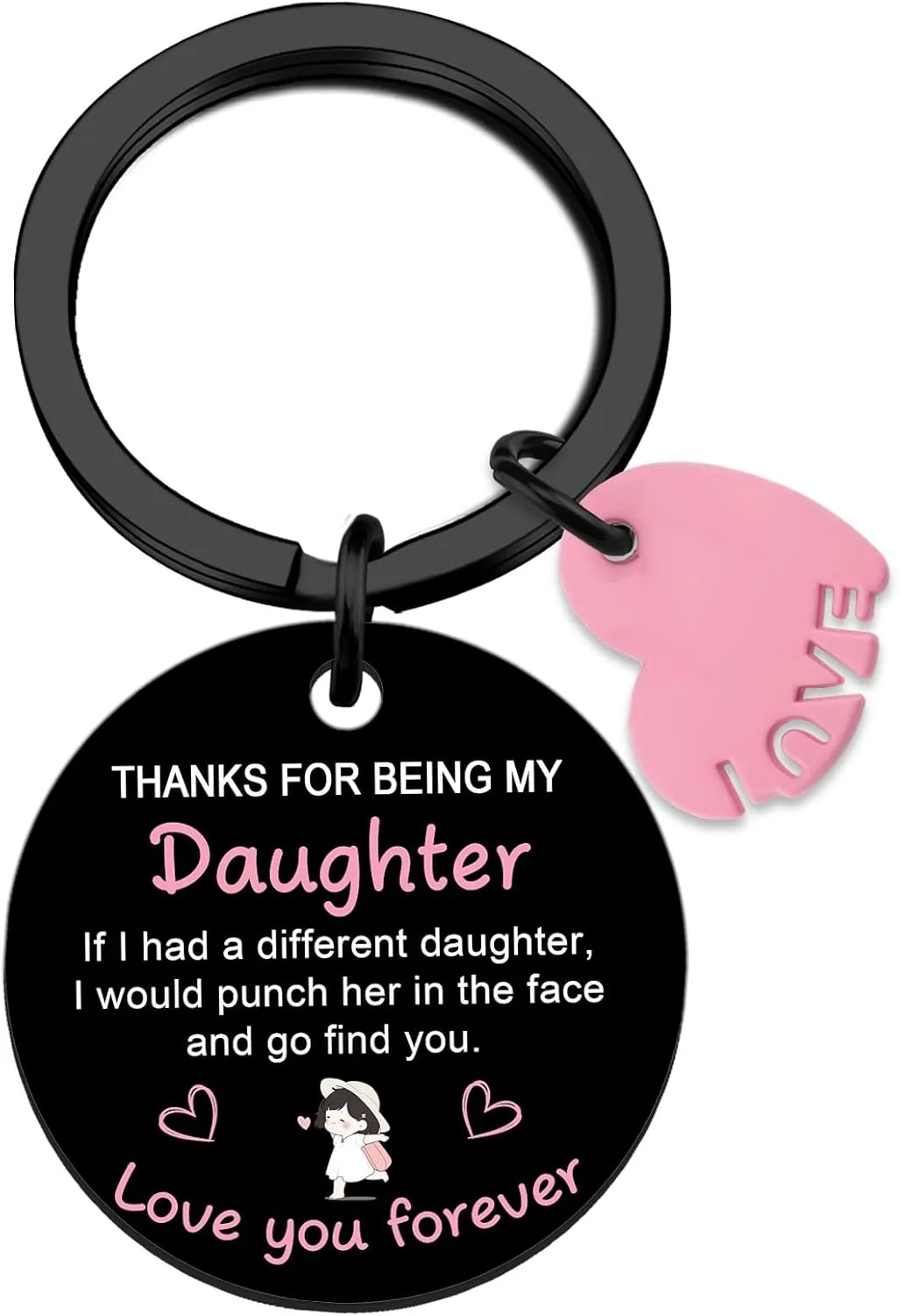 Cute Daughter Gifts From Mom Dad Funny Daughter Birthday Gifts for Women Keychains Birthday Graduation Inspirational Easter Christmas Thanksgiving Appreciation Presents Decorations