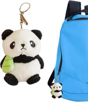Cute Panda Key Chain - Soft Stuffed Panda Bag Pendant, Plush Panda Key Chain Pendant | Stylishly Cute Panda Keychain