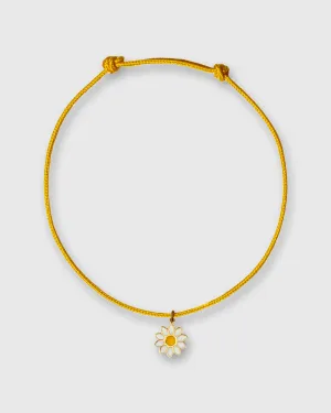 Daisy Charm Bracelet in Gold/Assorted Color Cord