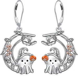 DAOCHONG 925 Sterling Silver Heart/Tree of Life Filigree Teardrop French Bulldog/Hummingbird Earrings for Women Birthday Gifts Dangle Drop Leverback Earrings for Girls Teen