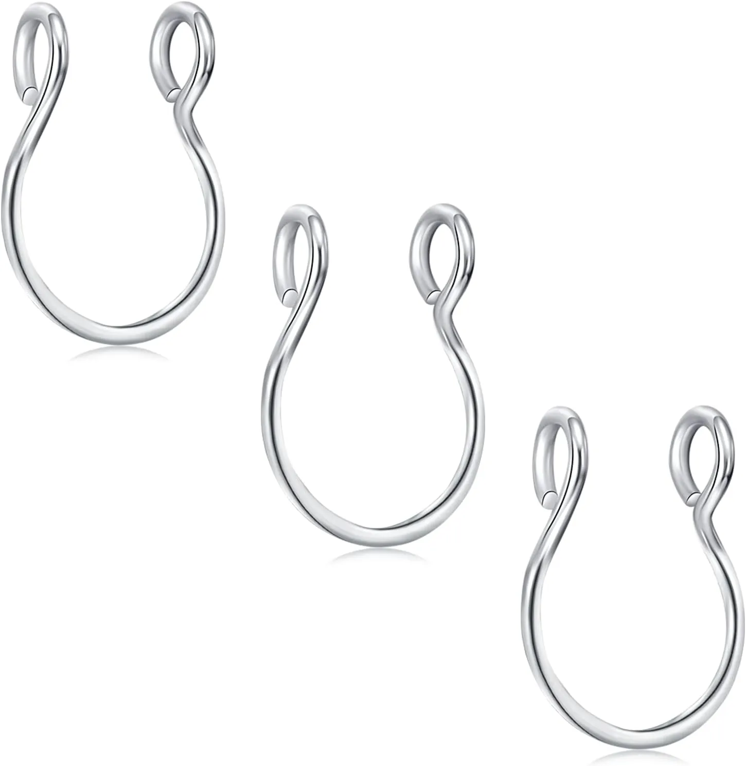 D.Bella Fake Septum Hoop 20G Faux Nose Piercing Hoop Clip on Nose Rings Non Piercing Fake Septum Lip Ear Ring Faux Body Piercing Jewelry for Women Men