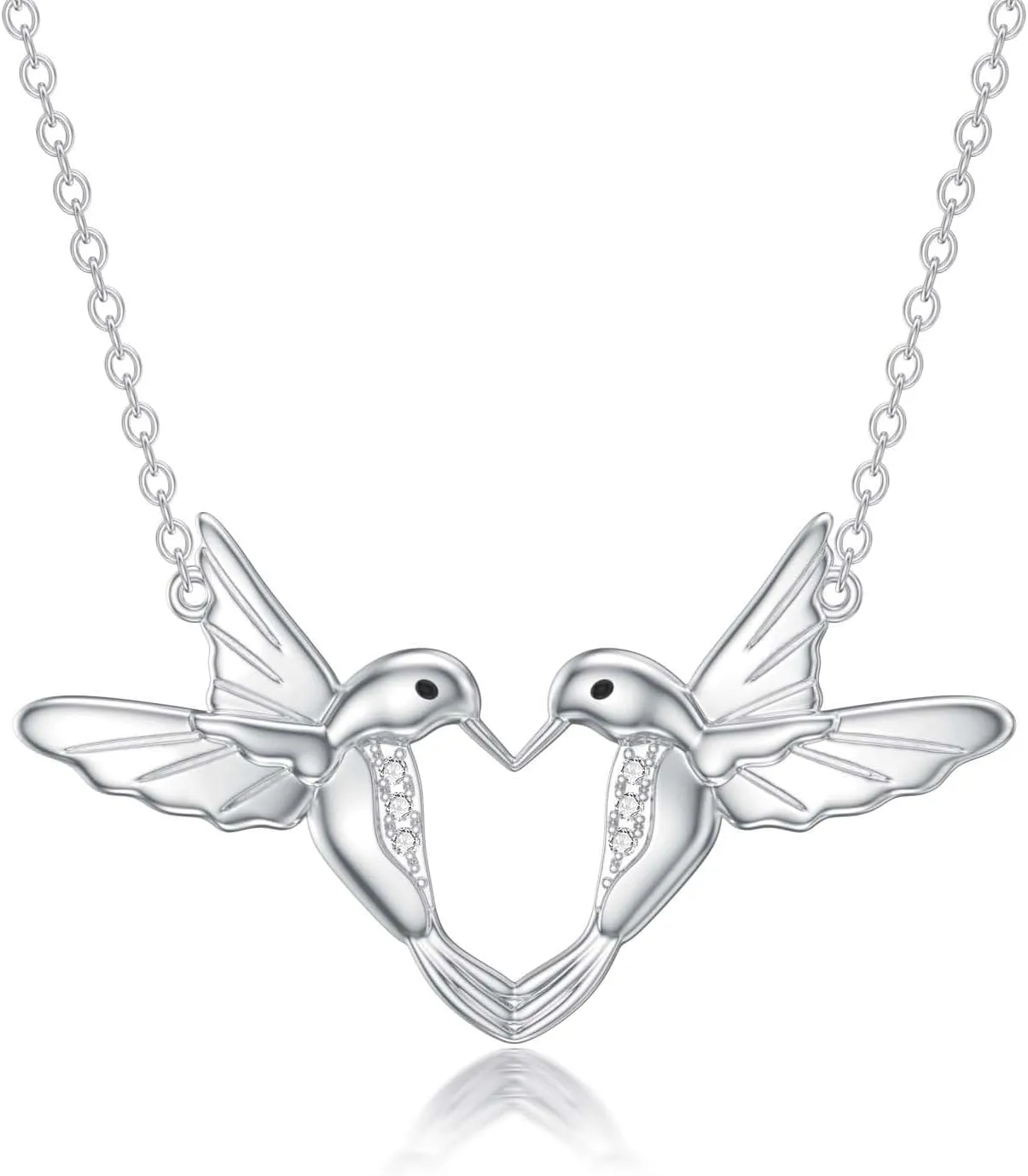 Diamond Hummingbird Necklace for Women 925 Sterling Silver Hummingbird Necklaces with Lab Grown Diamond Jewelry Gifts for Mom Wife Girlfriend Daugther Sister Friend