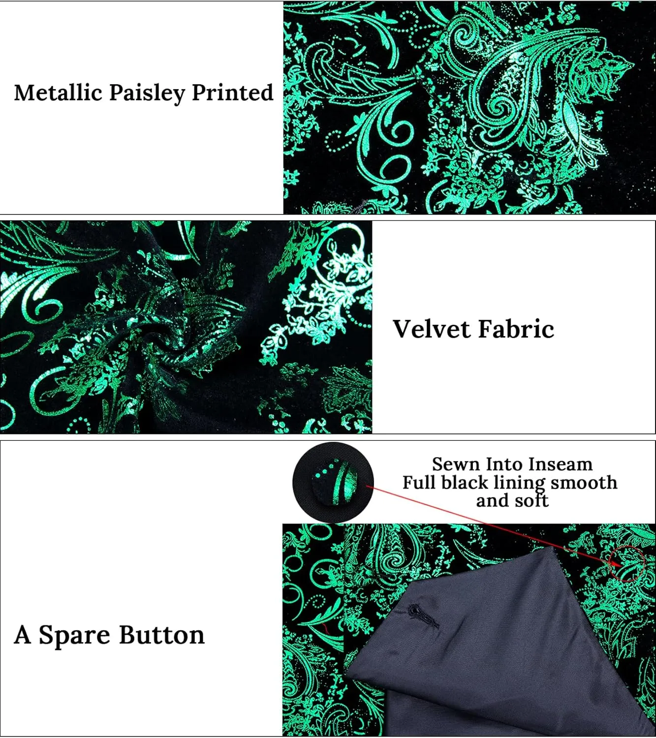 DiBanGu Mens Velvet Vest Set Classic Hot-Stamped Paisley Dress Waistcoat and Bow Tie Pocket Square Cufflinks Prom Party